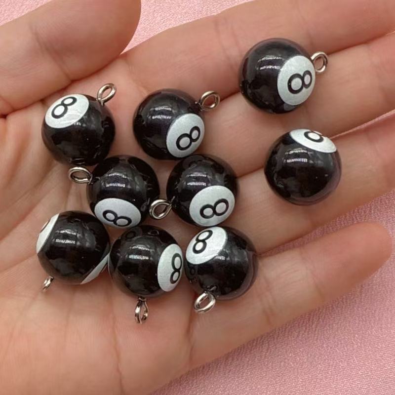 Table Tennis Db - 12pcs Black 8 Billiards Creative Resin