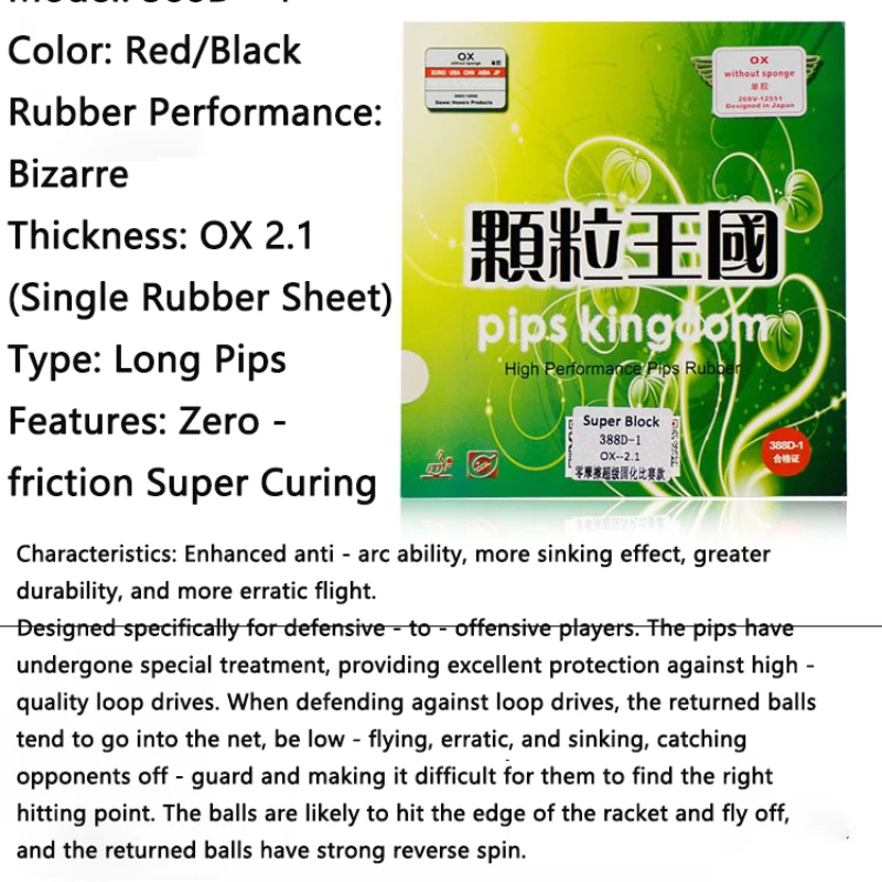 Cured Long Pips OX Pingpong Ru - Table Tennis Zlc review and price