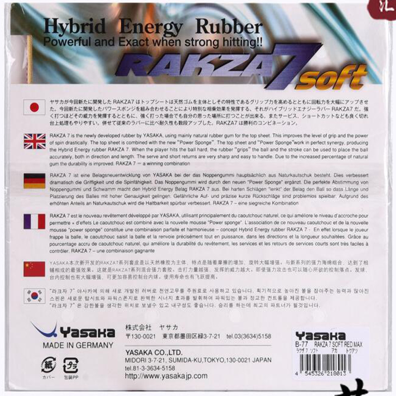 original yasaka RAKZA 7 soft ( - Table Tennis Market review and price